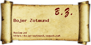 Bojer Zotmund névjegykártya